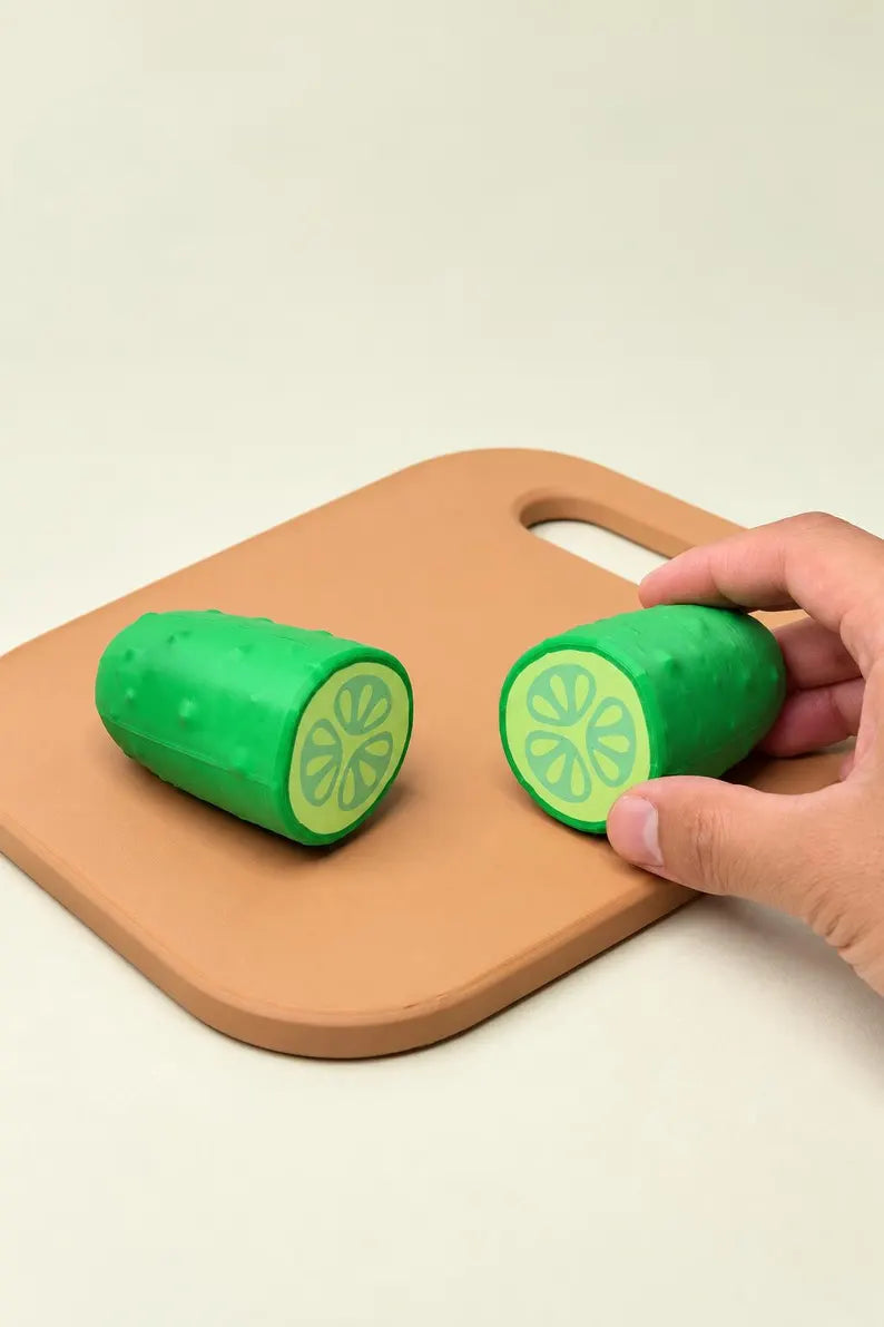 Magnetic Cutting Food Set, 5-Piece Fruit & Vegetable Pretend Play Kitchen Toy