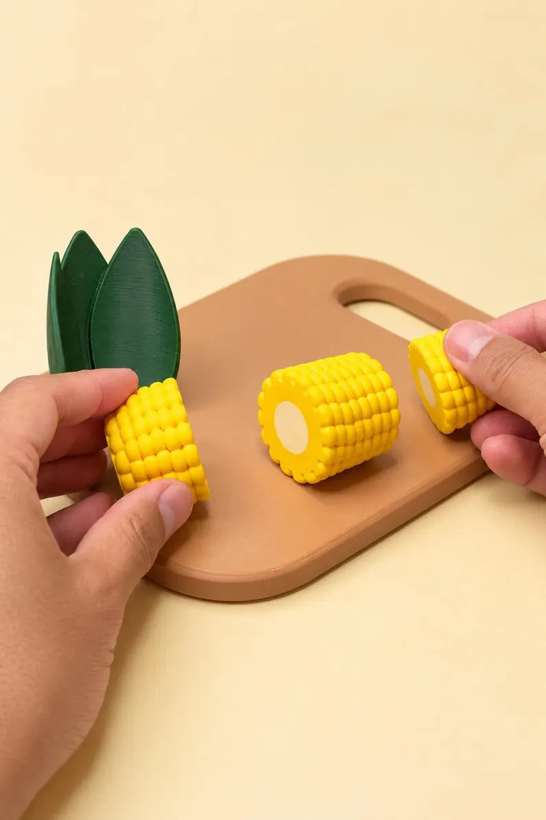 Magnetic Cutting Food Set, 5-Piece Fruit & Vegetable Pretend Play Kitchen Toy