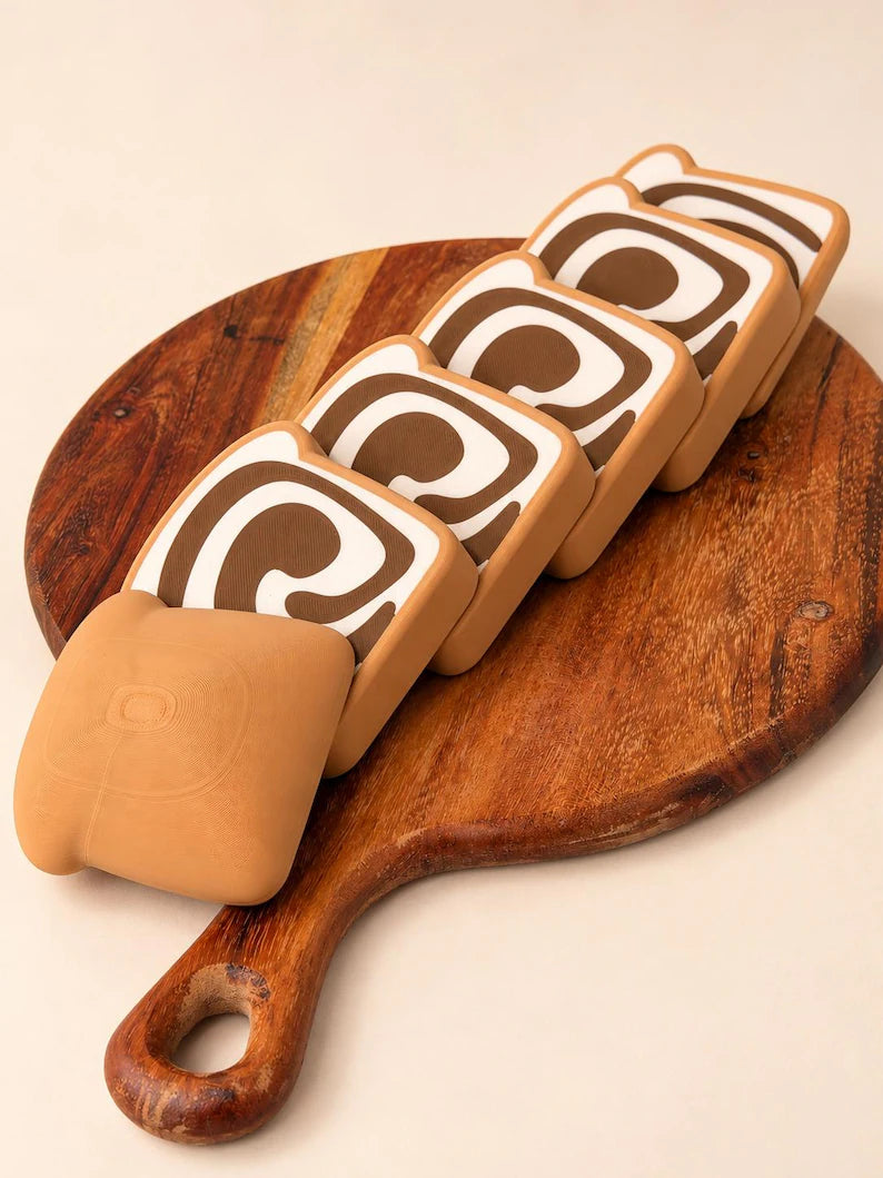 Magnetic Sliceable Bread Toy, Marble Swirl Pretend Food Loaf for Play Kitchen
