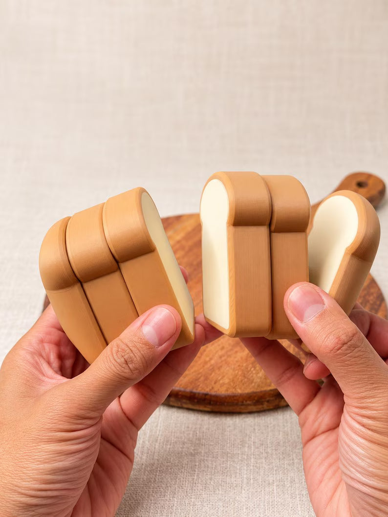 Magnetic Sliceable Bread Toy, Pretend Food Loaf for Kids Play Kitchen