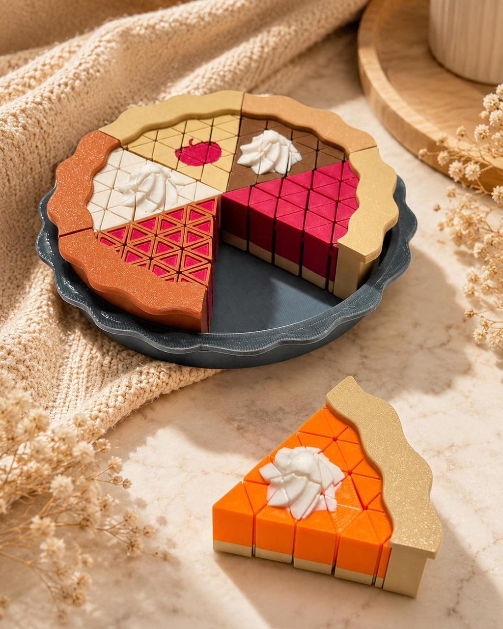 Whole Pie Sensory Toy | Articulated Collectible Pie Pan Slices - Etsy photo 5
