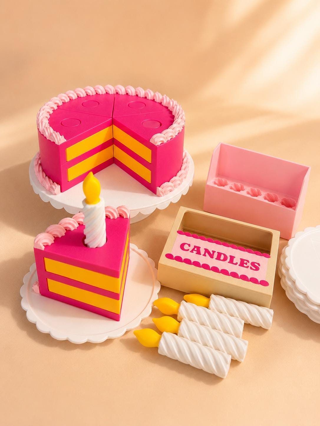 Make a Wish Birthday Cake Playset | Pretend Food, Candles, Sensory Kids Party Toy - Etsy photo 3