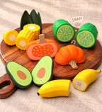 Magnetic Cutting Food Set, 5-Piece Fruit & Vegetable Pretend Play Kitchen Toy - Etsy photo 1