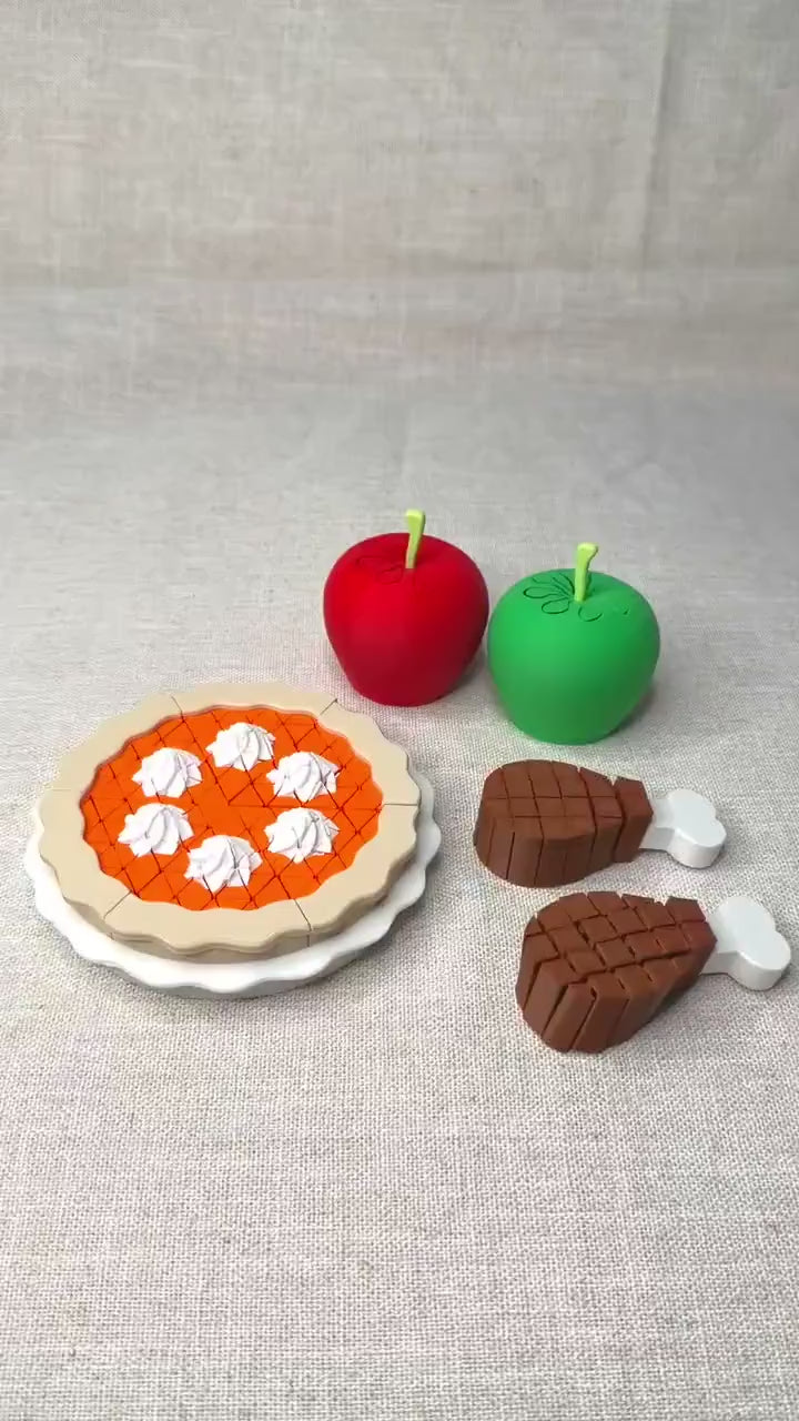 Thanksgiving Fidget Toy Set | Pumpkin Pie, Turkey Legs & Apples
