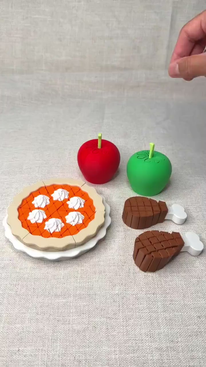 Thanksgiving Fidget Toy Set | Pumpkin Pie, Turkey Legs & Apples