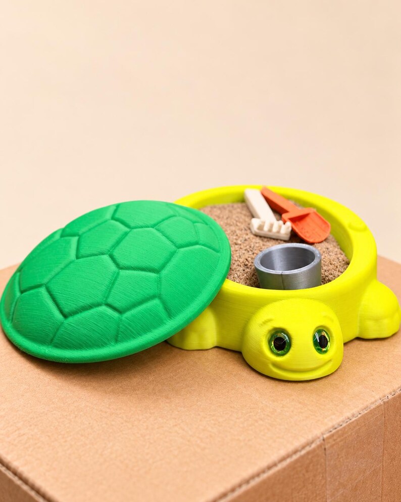 Turtle Sandbox Sensory Play Kit with Kinetic Sand and 3 Mini Tools, photo 3